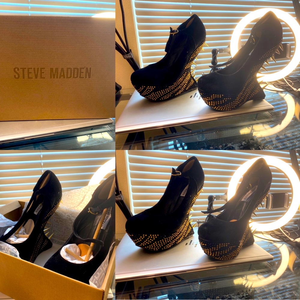 Black suede Steve Madden shoes size 5